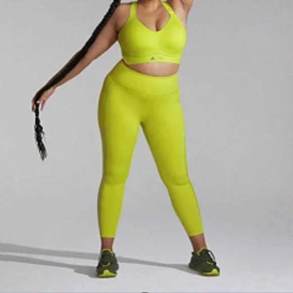 adidas Womens Ivy Park x Peloton Shock Lime BR Plus siz Tape Bra Size 2X HG0591 - Picture 1 of 4